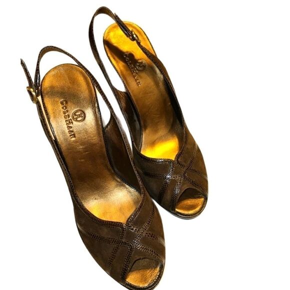 Cole Haan Platform Slingback Peep Toe | 8 B - Picture 2 of 7